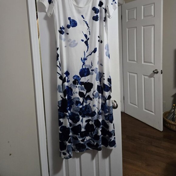 Blue and White Comfy and Beautiful Dress - Picture 2 of 5